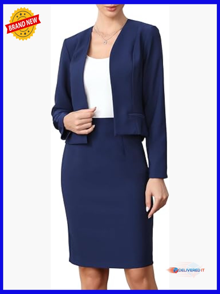 Women's 2-Piece Skirt Suit Set Blazer & Pencil Skirt Business Office Wear